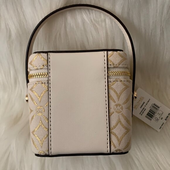 MICHAEL KORS Metallic Floral Extra Small Box Bag in Pale/Gold - Picture 3 of 4